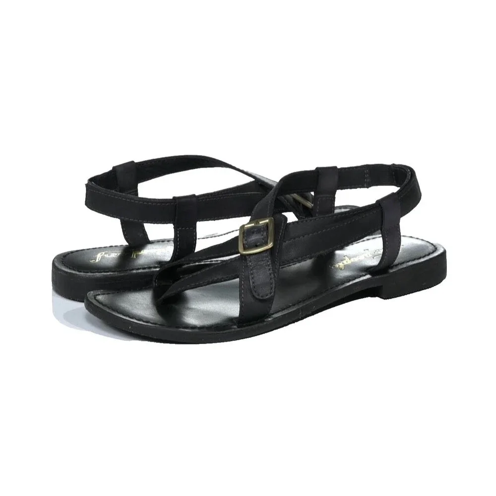 Free People Women's La Risa Black Strappy Sandals Size 10 M/ 40 Leather NIB $128